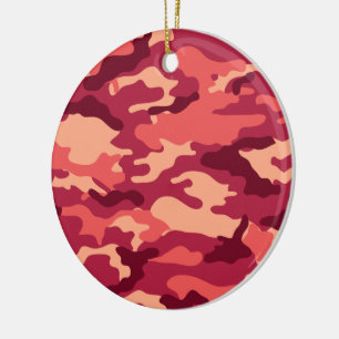 MARTIAN DESERT CAMO / CAMOUFLAGE DAZZLE PATTERN CERAMIC TREE DECORATION