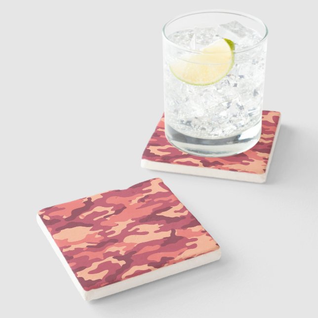 MARTIAN DESERT CAMO / CAMOUFLAGE DAZZLE PATTERN STONE COASTER (Side)