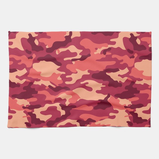 MARTIAN DESERT CAMO / CAMOUFLAGE DAZZLE PATTERN TEA TOWEL (Horizontal)