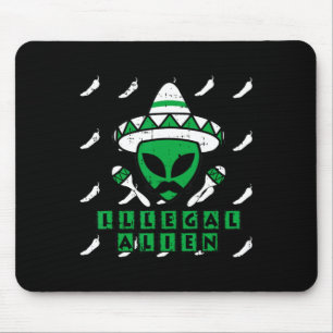 Martian Illegal Alien Mexican Area-51 Fun Hallowee Mouse Mat