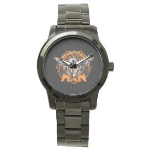 Martian Man Futuristic Logo Art Watch