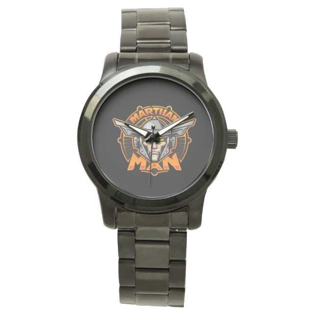 Martian Man Futuristic Logo Art Watch (Front)