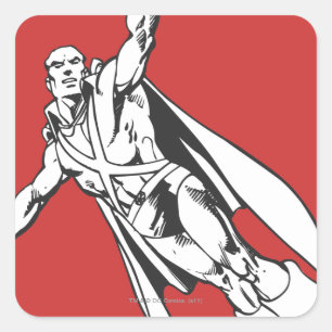 Martian Manhunter Soars 2 Square Sticker
