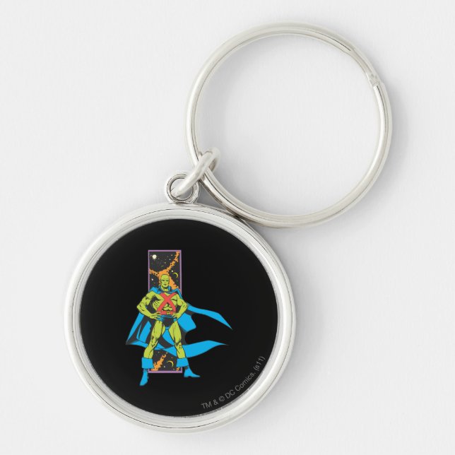 Martian Manhunter & Space Backdrop Key Ring (Front)