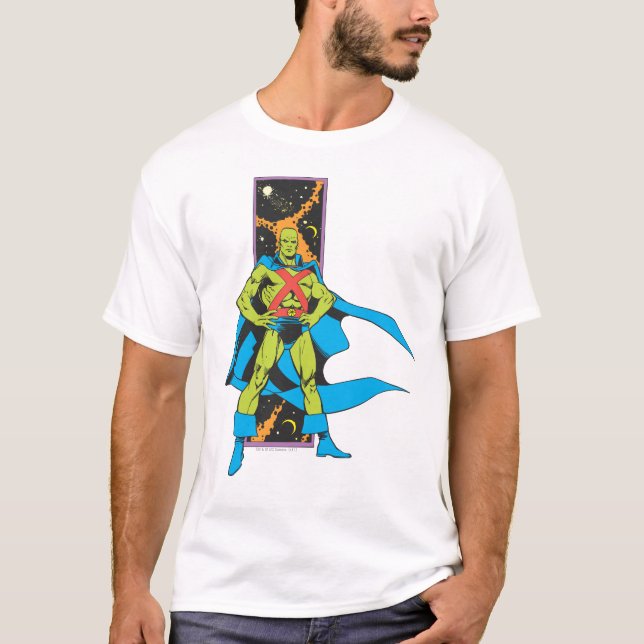 Martian Manhunter &amp; Space Backdrop T-Shirt (Front)