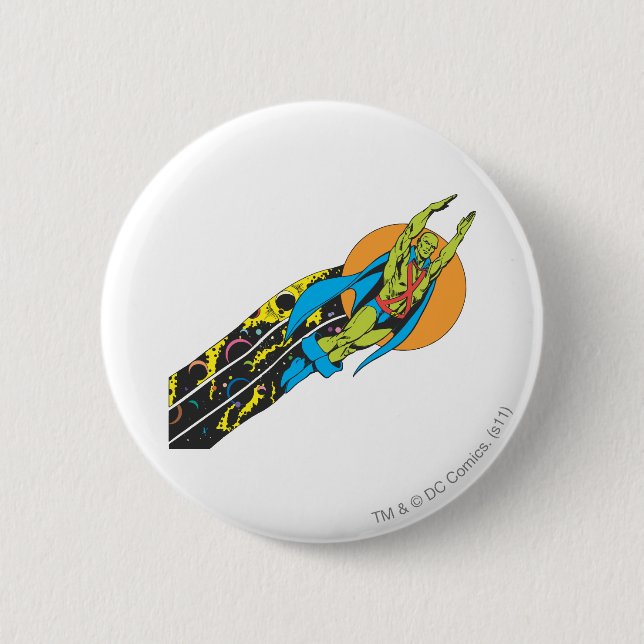 Martian Manhunter Takes Flight 6 Cm Round Badge (Front)