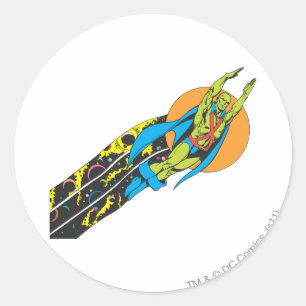 Martian Manhunter Takes Flight Classic Round Sticker
