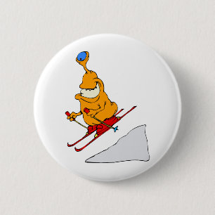Martian Skier 6 Cm Round Badge