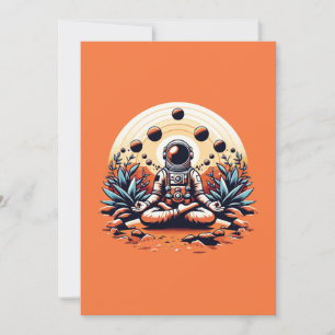 Martian Zen: Astronaut's Tranquility Holiday Card