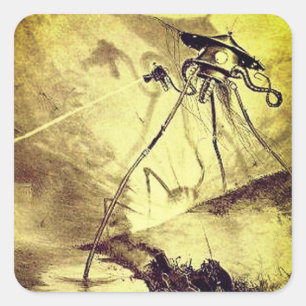 Martians discharging Heat-Rays Square Sticker
