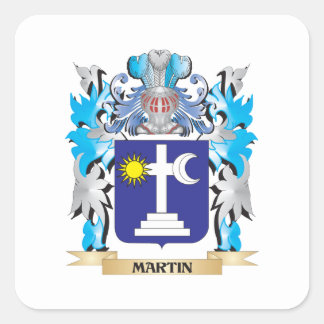 Martin Coat of Arms - Family Crest Square Sticker