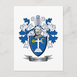 Martin Coat of Arms Postcard