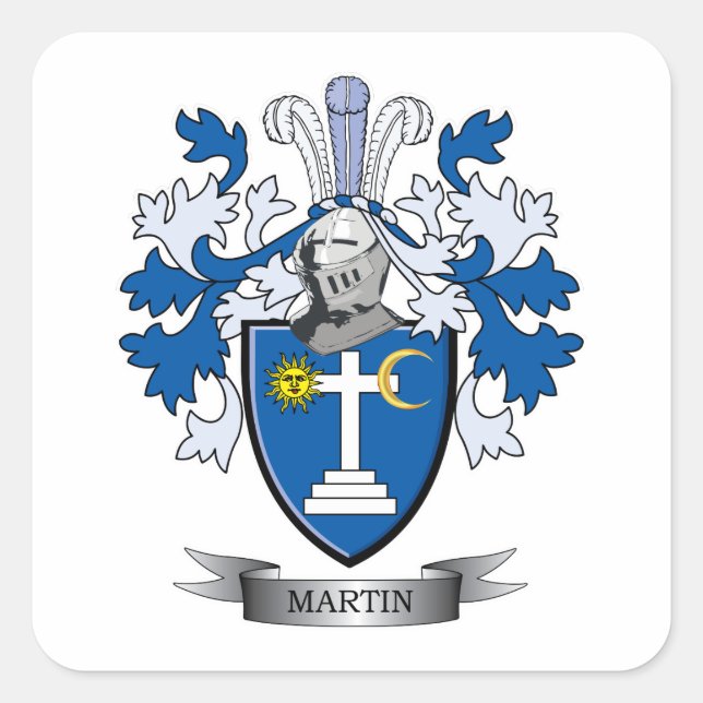 Martin Coat of Arms Square Sticker (Front)