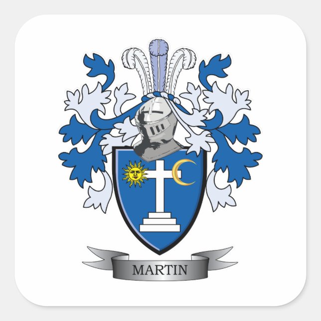 Martin Coat of Arms Square Sticker (Front)
