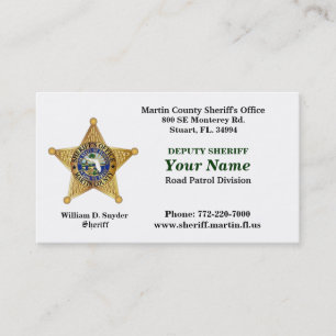 Martin County Sheriff's Office Bussiness Card. Business Card