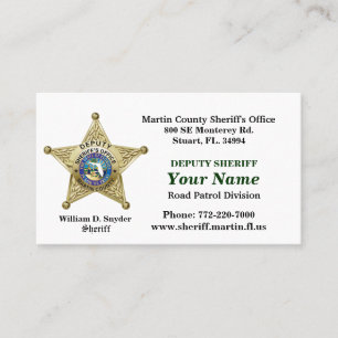 Martin County Sheriff's Office Bussiness Card. Business Card