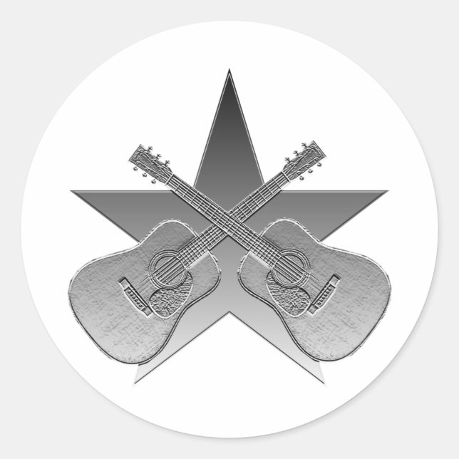 Martin D28 Metallic Star Classic Round Sticker (Front)