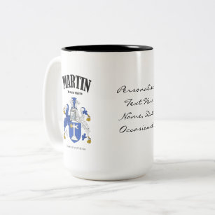 Martin Family Crest, Translation & Meaning Two-Tone Coffee Mug