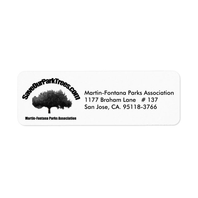 Martin-Fontana Parks Association return address (Front)