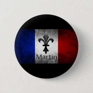 Martin French Flag 6 Cm Round Badge