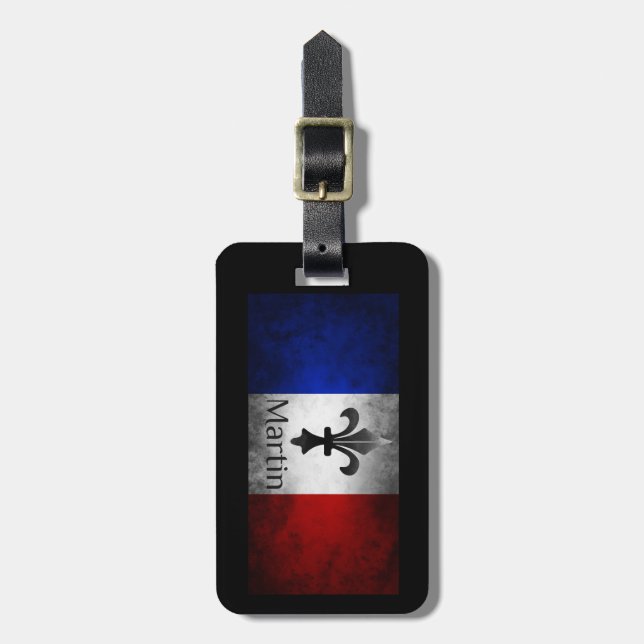 Martin French Flag Luggage Tag (Front Vertical)
