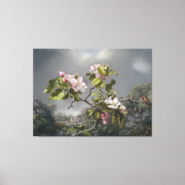 MARTIN J. HEADE - Apple Blossoms and Hummingbird - Canvas Print (Front)
