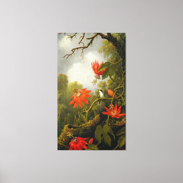 MARTIN J. HEADE - Hummingbird and Passionflowers - Canvas Print (Front)