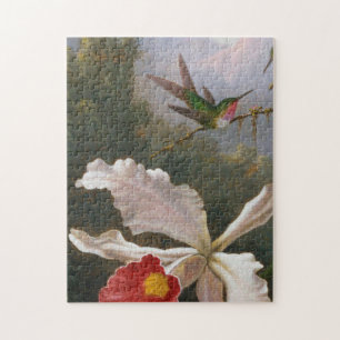 Martin Johnson Heade - Hummingbirds Above A White Jigsaw Puzzle