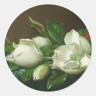 Martin Johnson Heade - Magnolias Classic Round Sticker