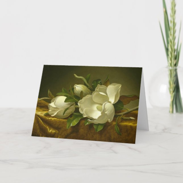 Martin Johnson Heade - Magnolias on Gold Velvet Card (Front)