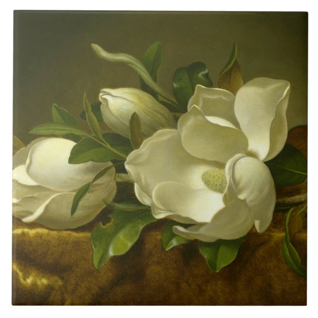 Martin Johnson Heade - Magnolias on Gold Velvet Tile (Front)
