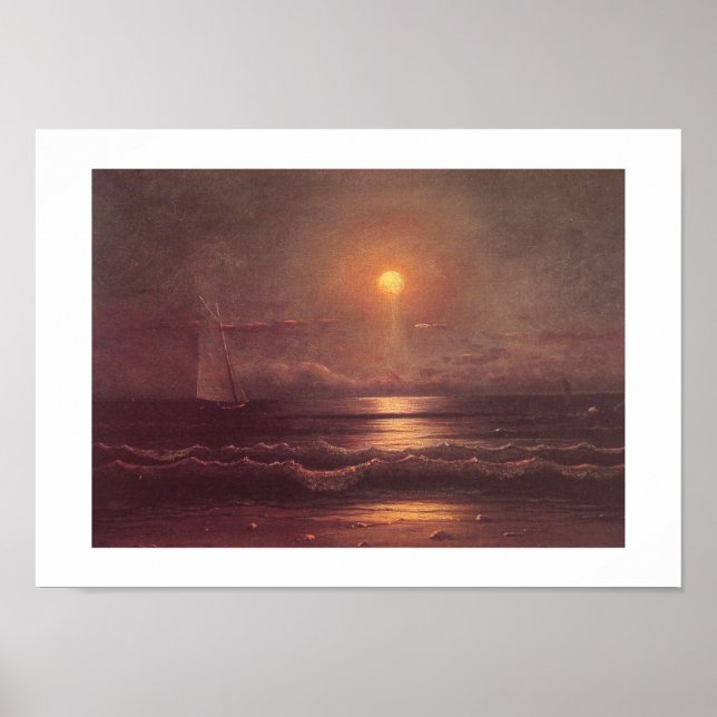 Martin Johnson Heade -Sailing by Moonlight Poster (Front)