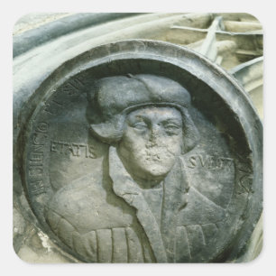 Martin Luther aged 57 with the Luther's Rose Square Sticker