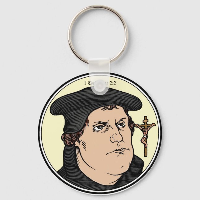 Martin Luther confessing Christ crucified keychain (Front)