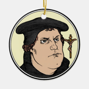 Martin Luther confessing Christ crucified ornament