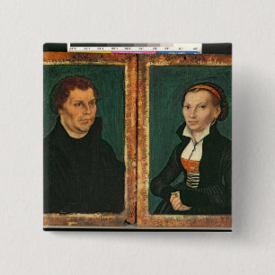 Martin Luther, Katharina von Bora, c.1526 15 Cm Square Badge