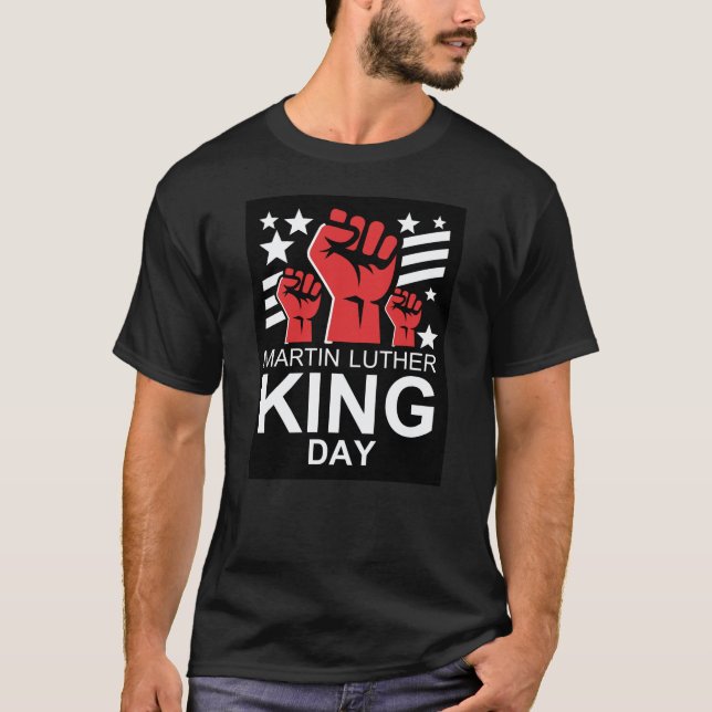 Martin Luther King Jr. Empowered Fist Symbol Desig T-Shirt (Front)