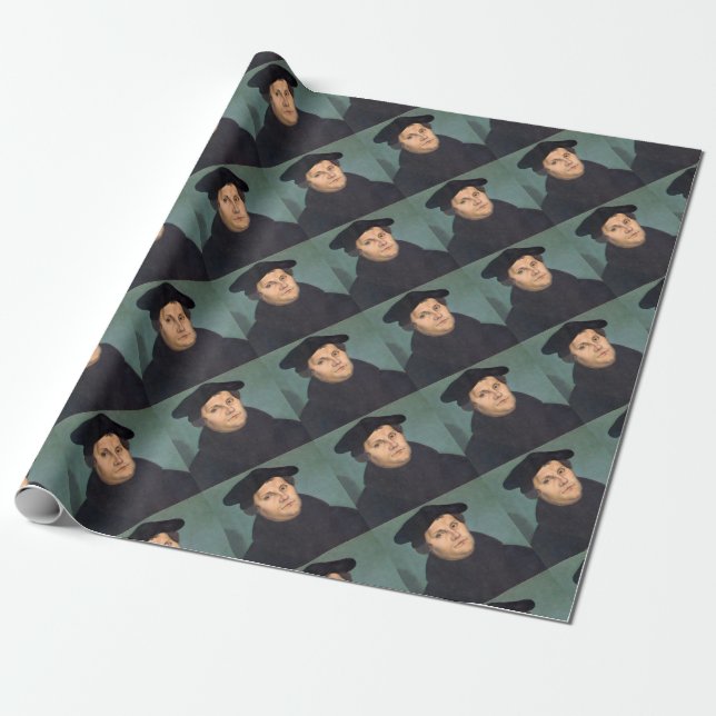Martin Luther Protestant Reformation Wrapping Paper (Unrolled)