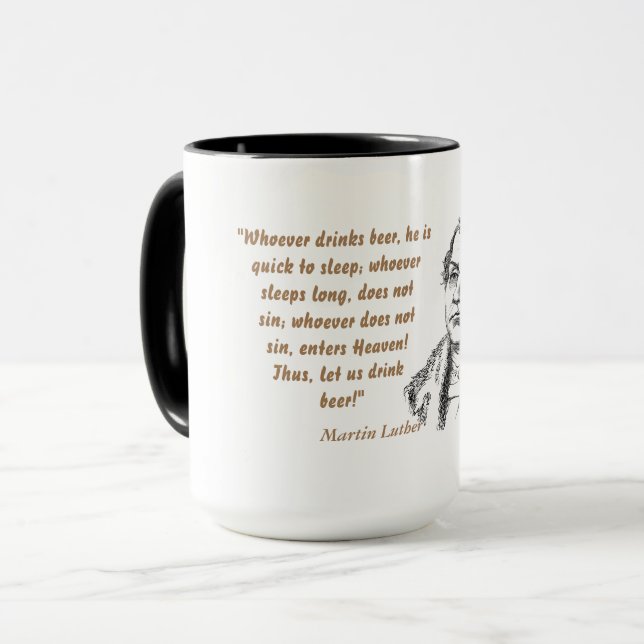 Martin Luther Quote On Beer Drinkers Mug (Front Left)