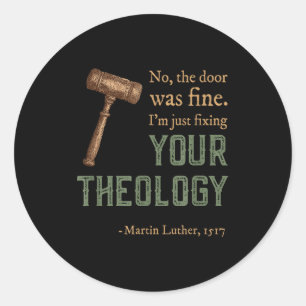 Martin Luther Reformed Christian Reformation Day  Classic Round Sticker