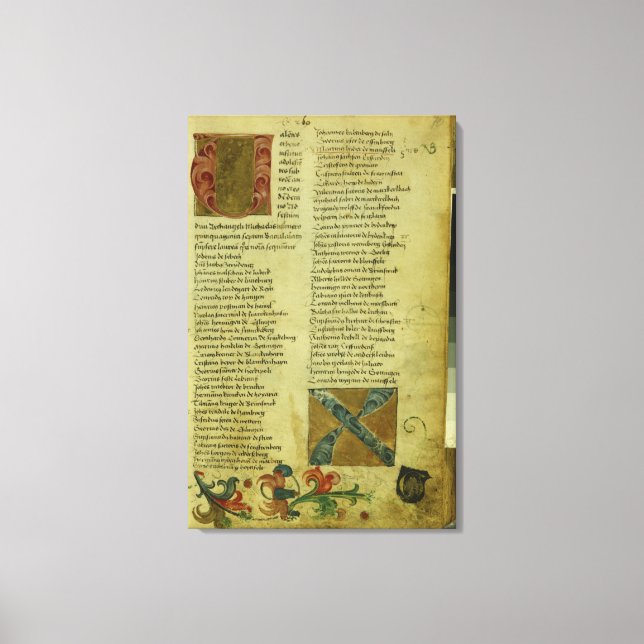 Martin Luther's enrolment sheet Canvas Print (Front)