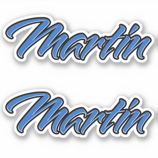 Martin Name blue stickers sticker set (Front)