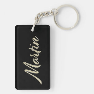 Martin Name whitegold key trailer Ring