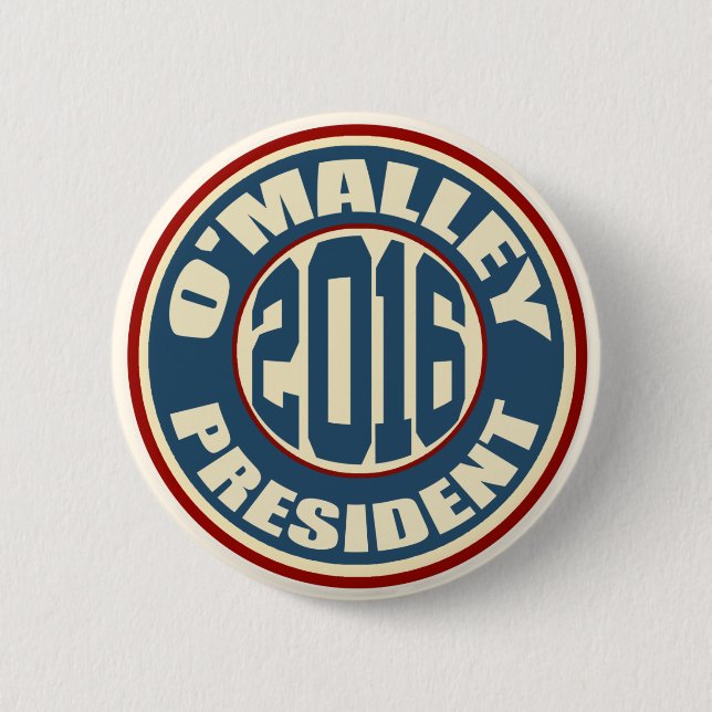 Martin O'Malley for President in 2016 6 Cm Round Badge (Front)