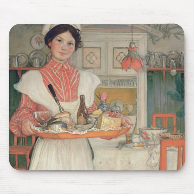 Martina Carrying Breakfast on a Tray, 1904 Mouse Mat (Front)