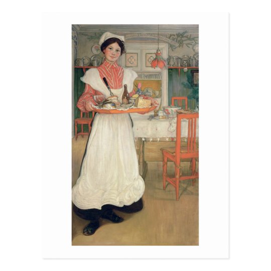 Martina Carrying Breakfast on a Tray, 1904 Postcard