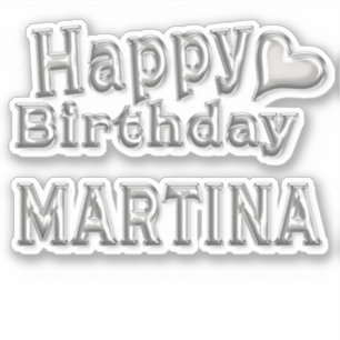 Martina Happy Birthday silver Sticker