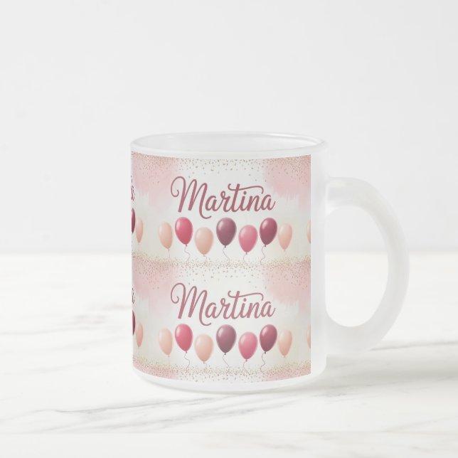 Martina Name Balloons Frosty Mug (Right)