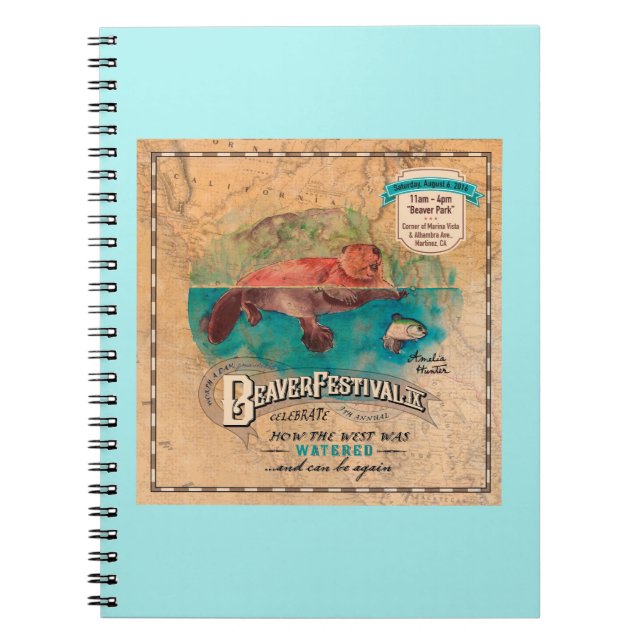 Martinez Beaver Festival Water West Map Notebook (Front)