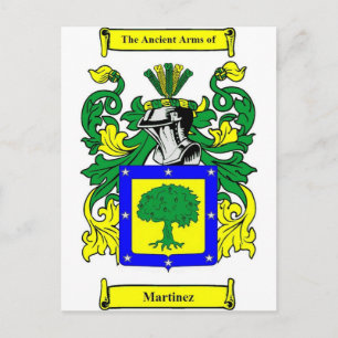 Martinez Coat of Arms Postcard
